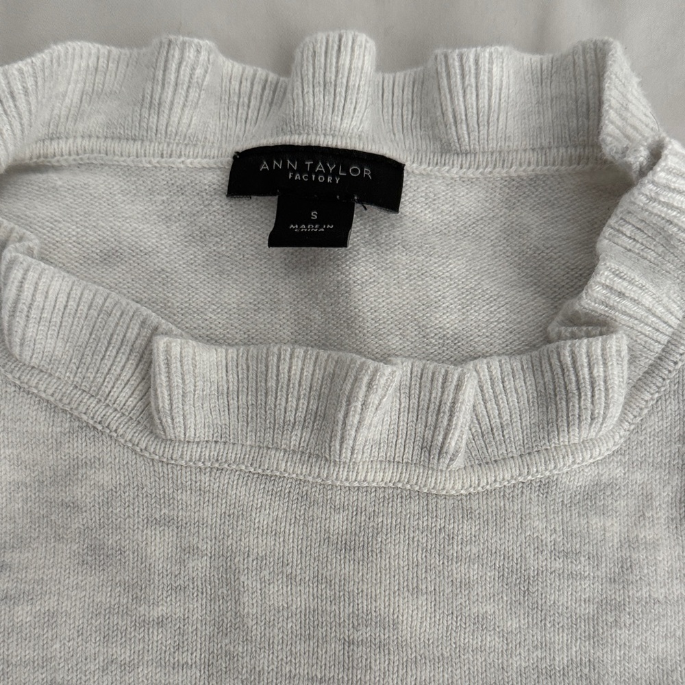 Women's Gray Ruffled Sweater - Picture 2 of 2